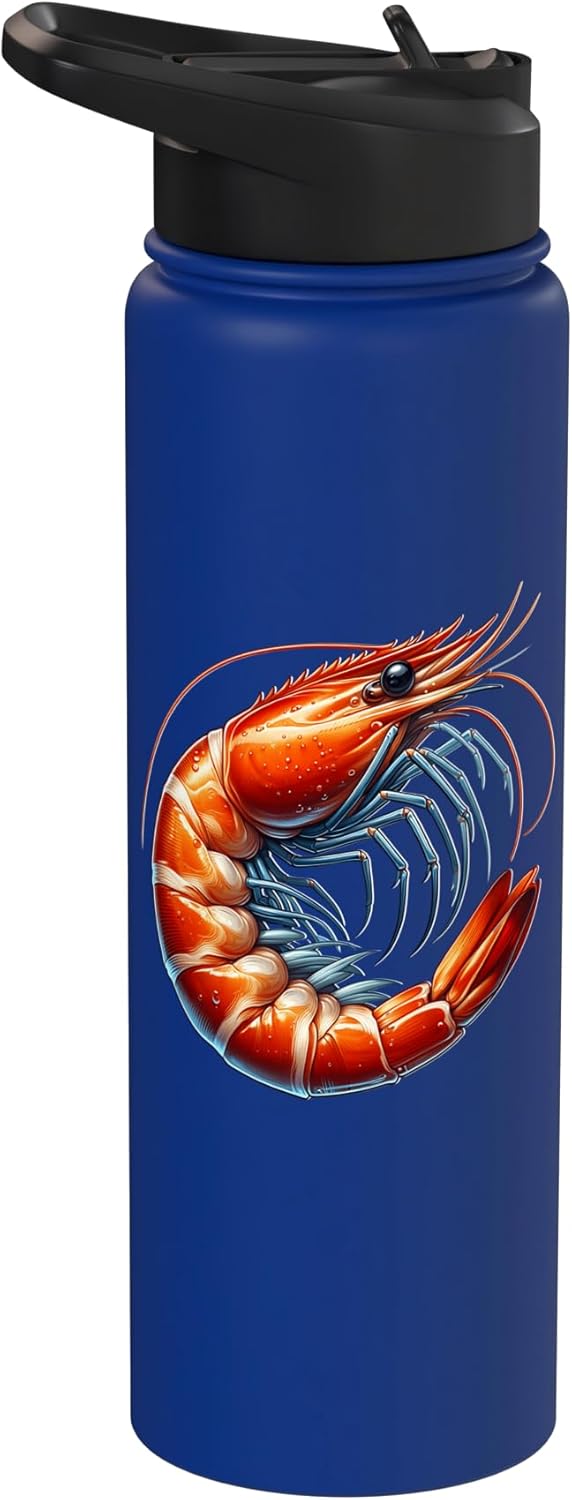 Shrimps Women Men Shrimp Stainless Steel Insulated Water Bottle