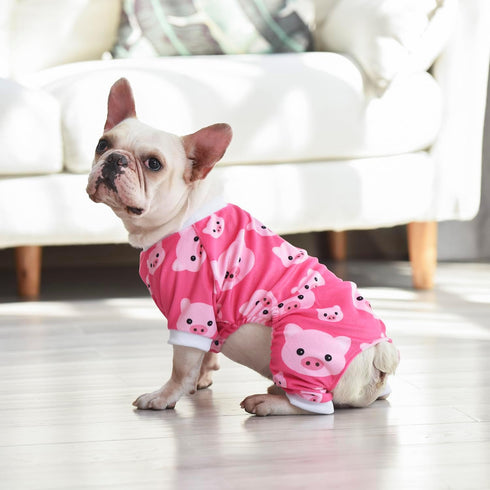 CuteBone Dog Christmas Pajamas Puppy Onesies Small Dogs Soft Pjs Coat Comfy Pet Clothes Outfit Doggie Bodysuit P46XS