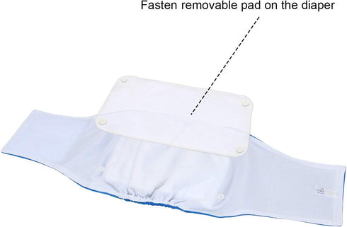 Teamoy Belly Bands for Male Dogs, Reusable Washable Puppy Dog Diaper Wraps with Removable Pads, S (Pack of 3)