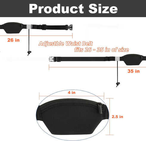 Cosmos 4 26-35 Race Number Belt Elastic Waist Number Belt Holding Race Number Bibs for Marathon Triathlon Running