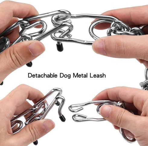 Adjustable Prong Collars for Dogs, No Pull Training Collar for Large Medium Small Dogs, Stainless Steel with Comfort