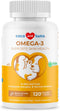 Omega 3 Fish Oil for Dogs, 120 Chewable Tablets with Omega 3, 6, 9, Vitamin E for Shedding, Dry Skin, Joint Support