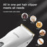 White,TS006 Prowerful Home Professional Dog Grooming Kit Clipper Low Noise USB Rechargeable Gifts for Dog Cat