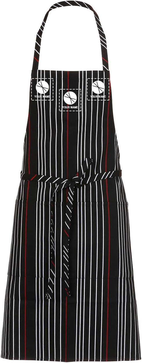 Chef Works Custom Unisex Striped Bib Apron