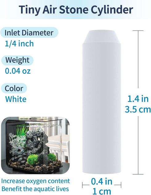 Pawfly Aquarium Replacement Air Stone Bubbler for Specific Classic Tube Flow Halo and Life Fish Tanks Mini Compatible Bubble Release Tool Oxygen Diffuser for Nano Air Pumps, 10 Pack