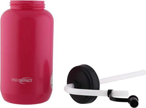 Pro Impact Squeezable Water Bottle - Bendable Long Straw for Hydration, 35.5 Oz.