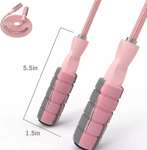 FITMYFAVO Jump Rope, Cotton Adjustable Skipping Weighted Jumprope for Women, Adult and Children Athletic Fitness
