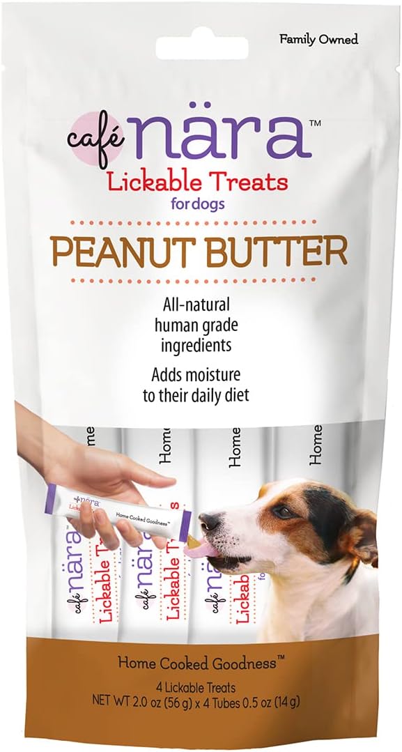 Caf Nara - Peanut Butter Lickable Treat for Dogs - Supports Pet