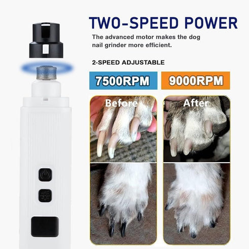 MINYUGUT 2 Trimmer Dog Nail Grinder, Electric Pet Nail Grinder with Speed Digital USB Rechargeable Dog Nail Nail Claw