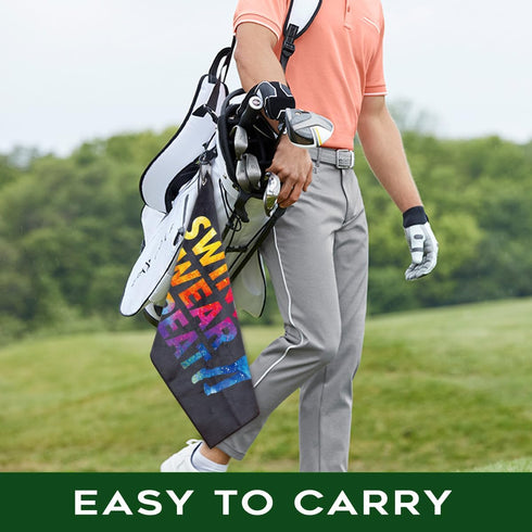 Swing Swear Repeat Funny Golf Towel, Polyester and Cotton Blend, Golf Gifts for Men, Husband, Boyfriend, Dad