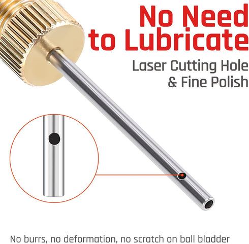 ETENWOLF Brass Ball Pump Needles with Storage Case, No Break Heavy Duty Air Pump Needles for Balls, Stainless Steel