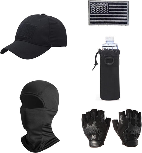 Set Tactical Vest for Men - Airsoft Paintball Gear and Equipment(Black)