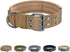 EXCELLENT ELITE SPANKER 1.5" Width Adjustable Military Dog Collar, Coyote Brown, Metal D Ring & Buckle