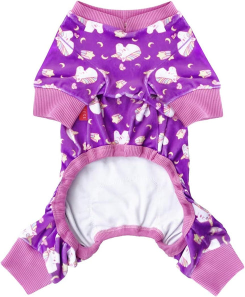 KYEESE Velvet Dog Pajamas for Medium Sized Dogs, Soft Pjs with Unicorn Pattern, 2X-Large