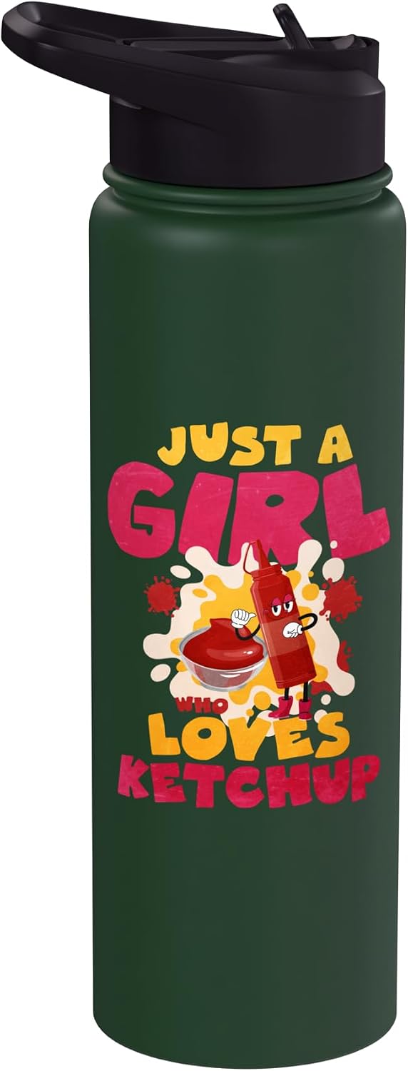 Ketchup Costume Just A Girl Who Loves Ketchup Stainless Steel Insulated Water Bottle