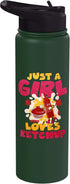 Ketchup Costume Just A Girl Who Loves Ketchup Stainless Steel Insulated Water Bottle