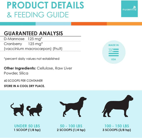 UTRIN Urinary Support for Cats & Dogs, Dual-Action Cranberry & D-Mannose, 60 Servings