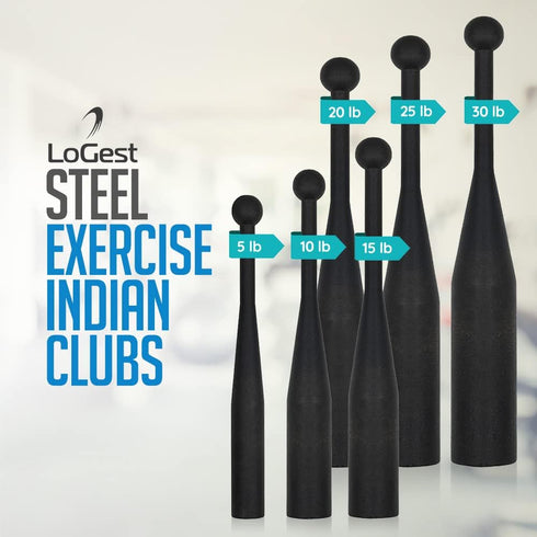 Logest Heavy Duty Steel Mace Exercise Club - Perfect for Strength Training and Rehabilitation, Available in 5 to 30