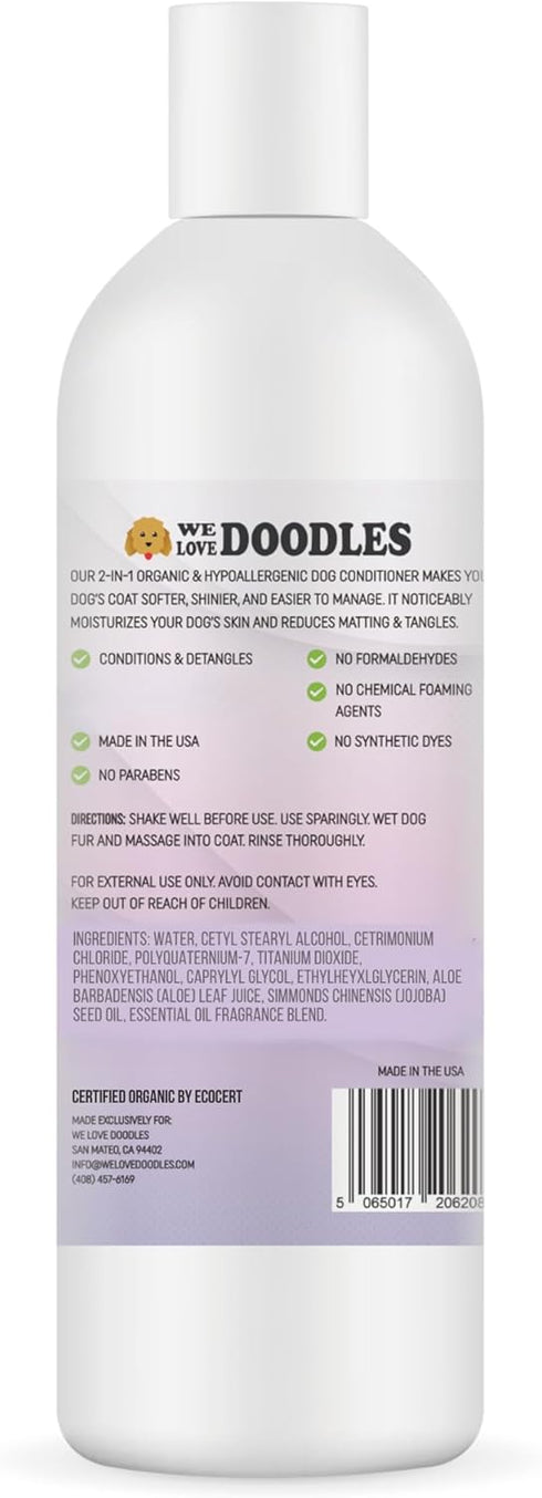 2-in-1 Goldendoodles,16oz We Love Doodles Dog Conditioner & Detangler, Conditioner for Allergies & Itching, Lavender
