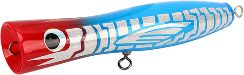 RiToEasysports 5.5in 3oz Popper Fishing Lure, Solid Basswood Reflective Attractive Colors for Bass Tuna GT Trout