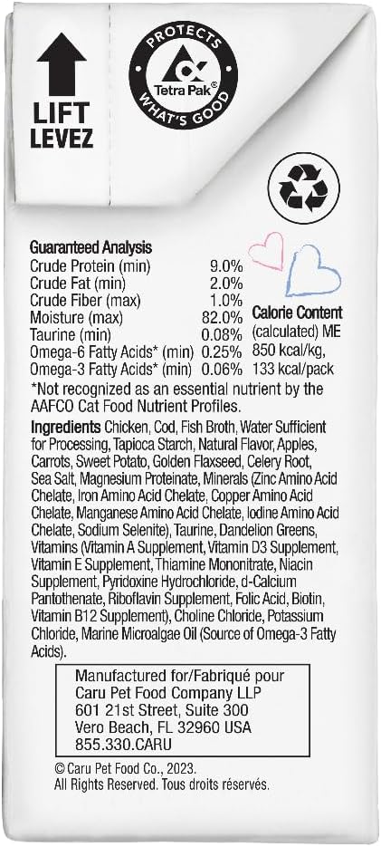 CARU Classics Chicken & Wild Cod Stew Wet Cat Food - 5.5 Oz Box, Case of 12