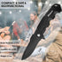 Folding Tactical Pocket Knife, 2.6in Blade, Survival EDC Knife with Clip, Button Lock & Glass Breaker
