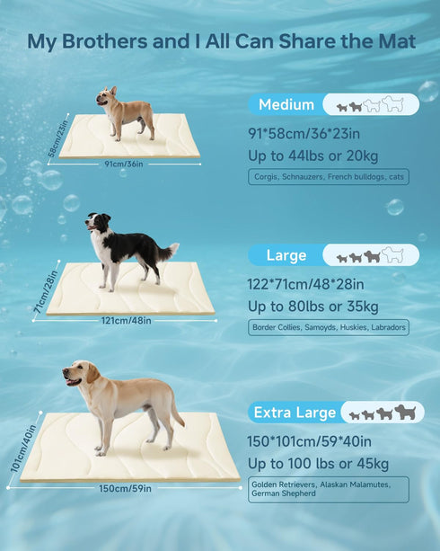 Babygreat 59" 40" Summer X-Large(59" 40")) Dog Cooling Mat, x Reversible Self-Cooling Mat for Medium Dogs, Arc-Chill