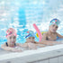 Geyoga 2 Set Swim Cap Kids Unicorn Silicone Waterproof, 2 Swim Caps with 2 Goggles for Kids at Beach Pool