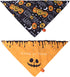 2 Pack Halloween Dog Bandanas with Bell, Pumpkin Ghost Themed Triangle Bibs for Cats and Dogs, Washable Cotton