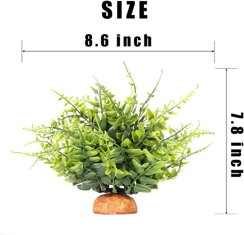 WOLEDOE Fake Green Boston Fern, Reptile Plants for Terrarium, Amphibian Tank Accessories Habitat Decor fit Crested