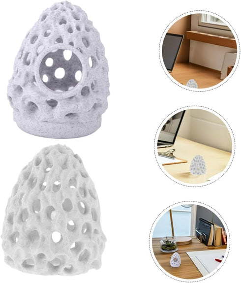 2pcs Hemoton Aquarium Shrimp Shelter House Multi-Hole Breeding Cave Dome Aquarium Decoration Hideout for Fish Tank
