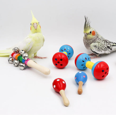Jinkoozz 5 Pack Colorful Bird Bell Toys, Funny Bell Toys, Bird Cage Accessories, Suitable for Chicken Bird Parrot
