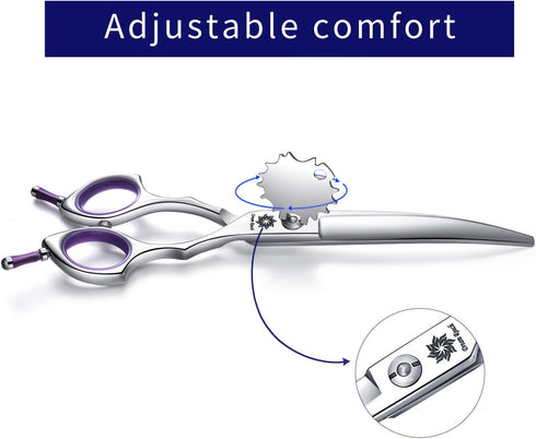 Dream Reach Dog Grooming Scissors - 6.5" Professional Sharp Downward Curved Shears with Ergonomic Handle for Cats and