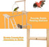 (3 Pet Parrot Playstand Parrots Bird Playground Bird Play Stand Wood Perch Gym Playpen Ladder with Feeder Cups Bells