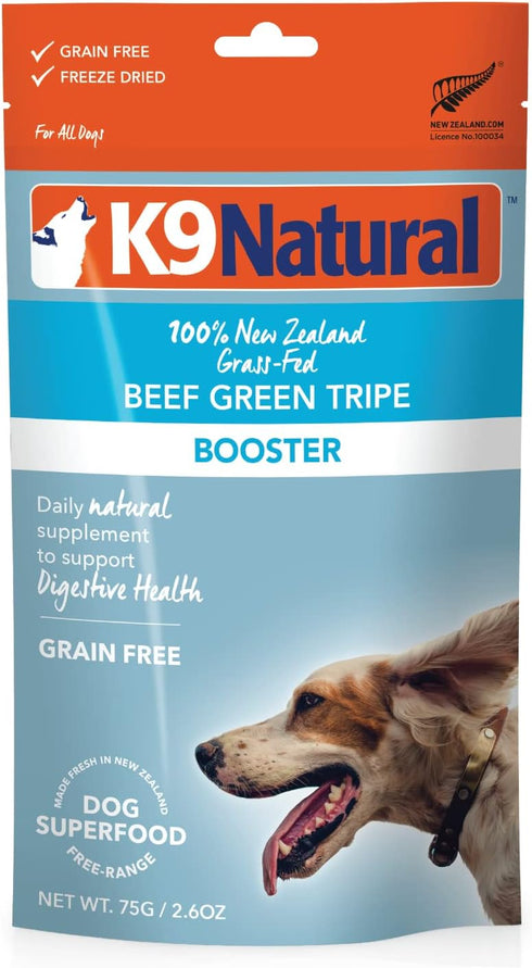 K9 Natural Grain Free Freeze Dried Dog Food Supplement Booster - Beef Green Tripe, 2.6oz