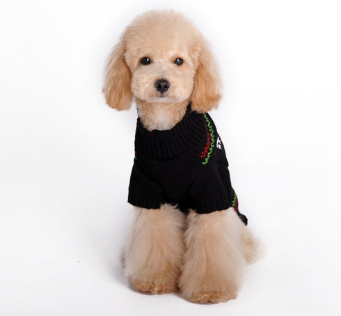 Dog Sweater for Christmas, Cartoon Reindeer Knitwear, Warm Clothes for Pet Cat