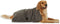 Bone Dry Pet Grooming Towel Collection, X-Large, 41x23.5", Absorbent Microfiber, Embroidered Gray