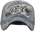 Vintage Denim Baseball Cap, Embroidered Shark 100% Cotton Trucker Hat, Retro Frayed Edge Outdoor Sunhat Unisex