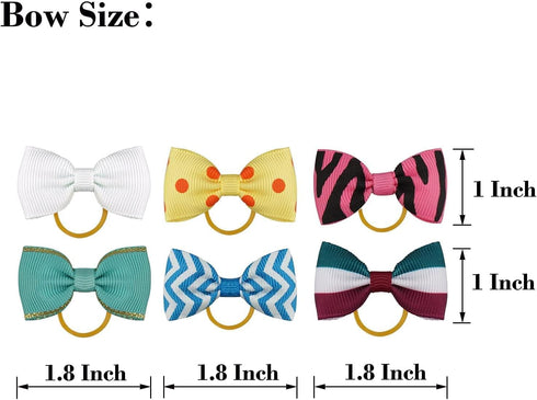 Yxiang 100PCS Dog Bows, Cute Yorkie Puppy Bows with Rubber Band, Pet Grooming Bows for Small Dogs - 50 Pairs