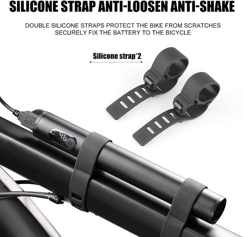 USB Rechargeable Bike Handlebar Extender, 7.8in Bicycle Extension with Built-in 10000mAh Phone Charger