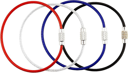 Large Key Ring Wire Stainless Steel Keychain, Car Cable Keyring Loop for Luggage Tag Hinge Keepers
