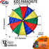 (12 GSi Kids Play Parachute Rainbow Parachute Toy Tent Game for Children Gymnastics Cooperative Play and Outdoor