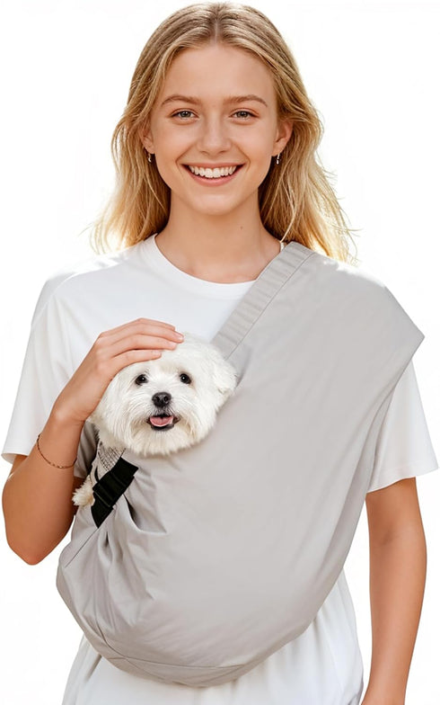Pawfun Dog Carrier Sling for Small Dogs Cats- Hands Free Pet Sling Carrier