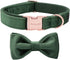 ARING PET Dog Collar with Bowtie, Adjustable Dark Green Velvet Collar, X-Small (Pack of 1)