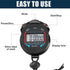 Waterproof Stopwatch Digital Handheld Multi-Function Sports Timer, Professional Electronic Chronograph Stop Watch (10)