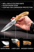 Gentleman’s Folding Pocket Knife - Sharp Blade with Wood Handle - Best Camping, Hunting EDC Gear - Birthday Christmas