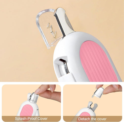 Trimmer Odoland Cat Nail Clipper with LED Light and Nail File, Dog Claw with Bright Light to Avoid Excessive Cutting