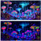 72X24IN Blacklight Mushroom Jellyfish Aquarium Background, UV Reactive Starry Sky Terrarium Background.