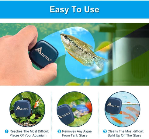 Aquarium Mini Magnetic Scrubber - Small Fish Tank Cleaner with Super Strong Magnet