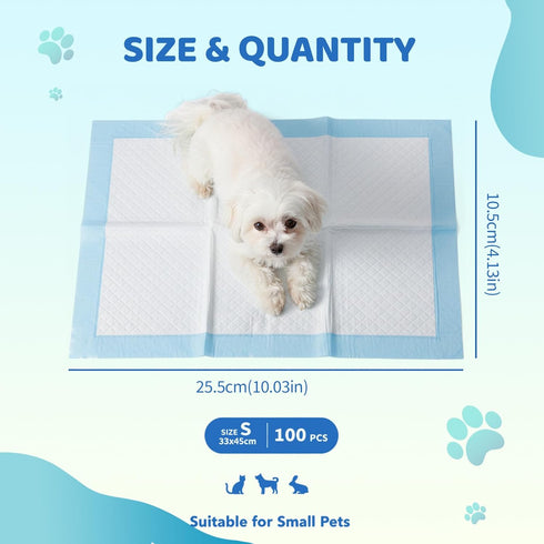 100Pcs 13 18 inche Pee Pad Dog, * Small pet Changing pad, Puppy Potty Training Pet Pads, Super Absorbent & Leak-Free